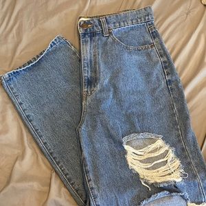 NEVER WORN!  RSQ High rise Highly ripped jeans!